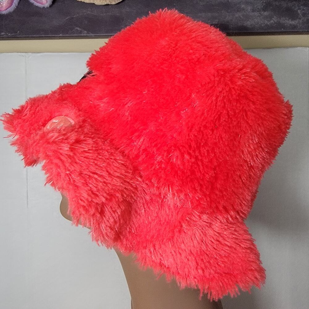 Sesame Street Live Red Elmo Faux Fur Bucket Hat - Picture 6 of 9
